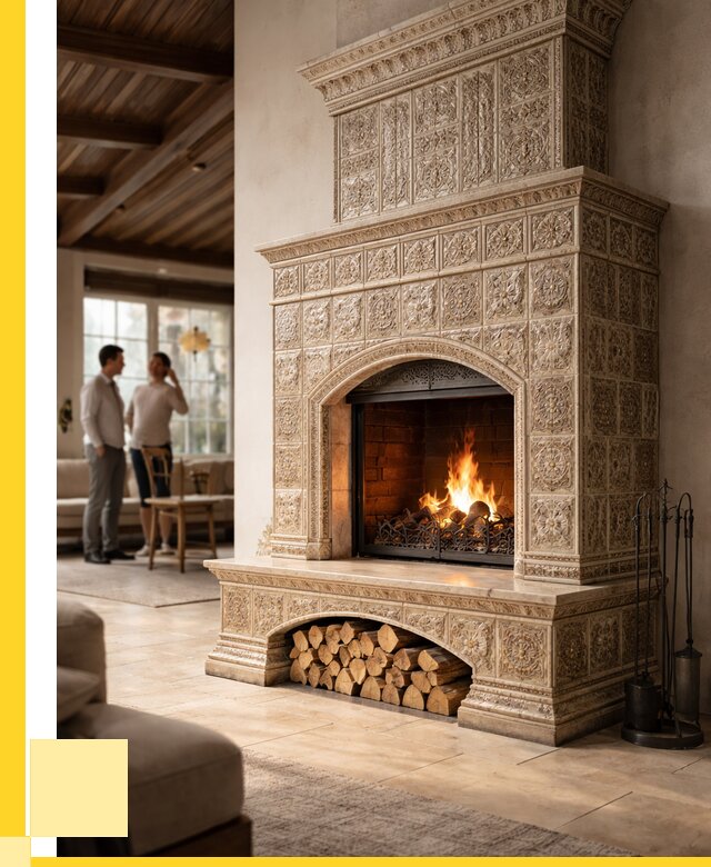 Купить изразцовый камин в Пугачёве от 254000 р. | ЭриданПгч