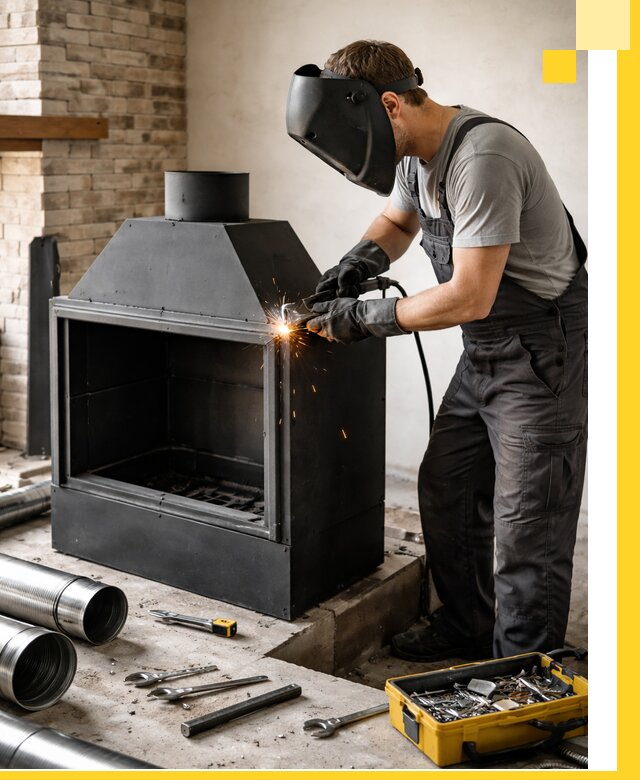 Продажа и установка металлических каминов в Пугачёве под ключ