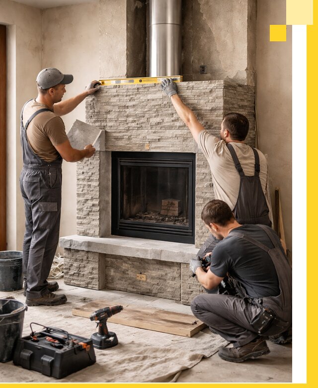 Профессиональный монтаж каминов под ключ в Пугачёве для дома