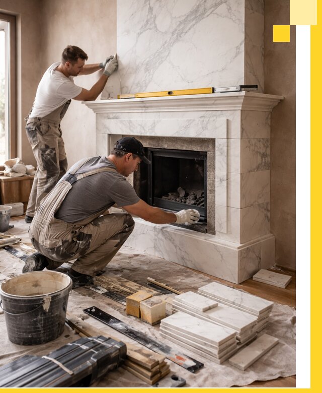 Отделка каминов в Пугачёве качественные облицовочные работы