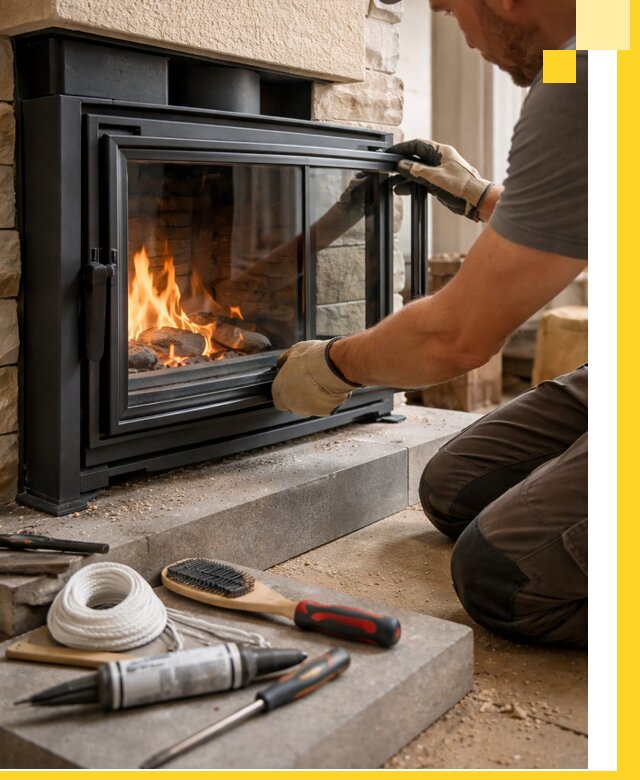 Производство, монтаж и доставка каминов со стеклом в Пугачёве