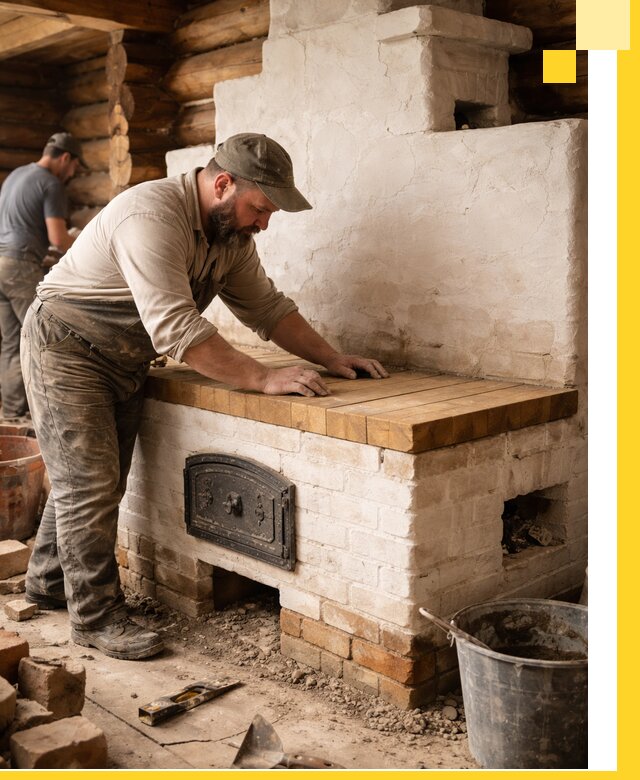 Проектирование и установка русской печи с лежанкой в Пугачёве