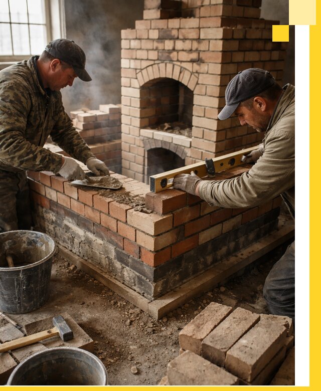 Изготовление и монтаж печей и каминов из кирпича в Пугачёве