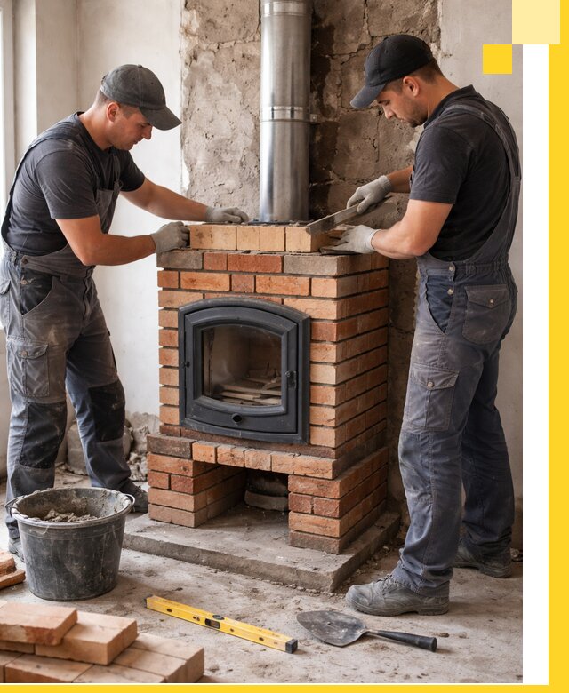 Монтаж печи камина под ключ в Пугачёве с гарантией и пусконаладкой