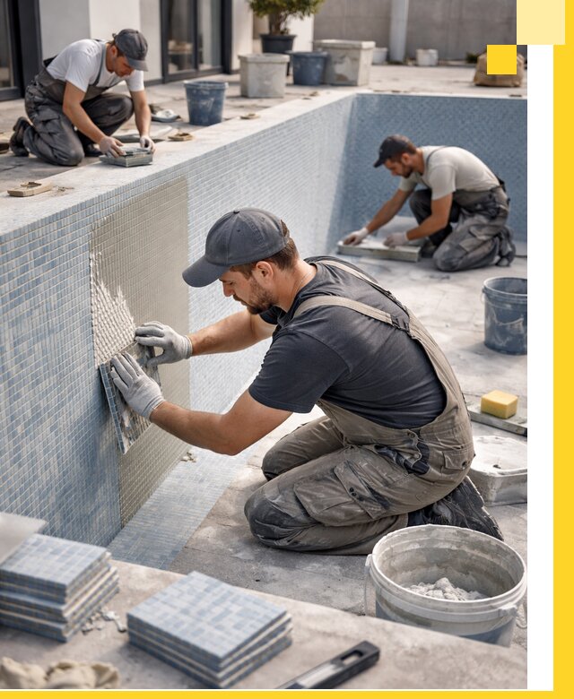 Облицовка бассейнов в Пугачёве плитка мозаика гидроизоляция