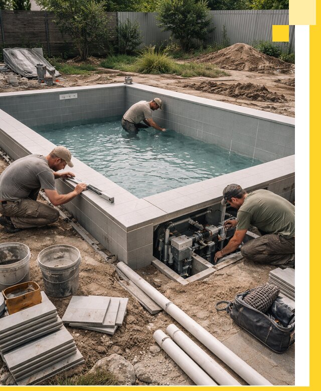 Строительство и монтаж бассейнов для дачи под ключ в Пугачёве