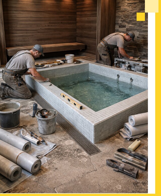 Установка и строительство бассейнов для сауны в Пугачёве