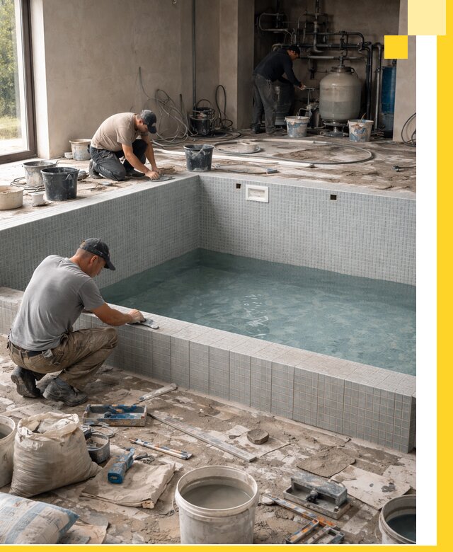 Строительство и монтаж бассейнов в помещении в Пугачёве