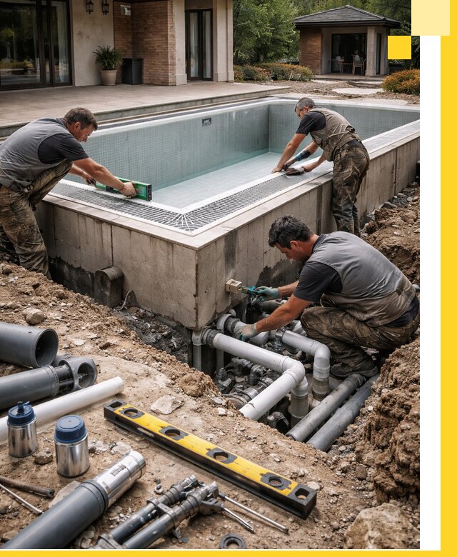 Строительство переливных бассейнов в Пугачёве под ключ