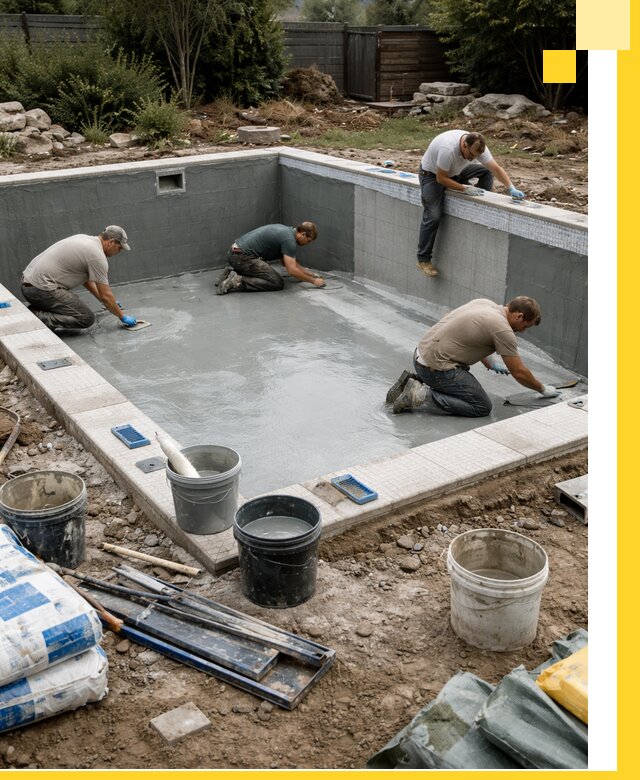 Изготовление и монтаж чаши бассейна под ключ в Пугачёве