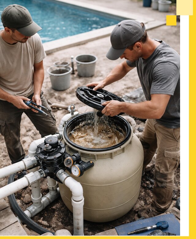 Установка и обслуживание песочных фильтров для бассейнов в Пугачёве