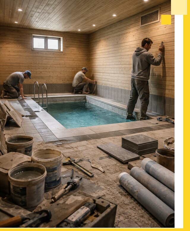 Строительство бани с бассейном и сауной под ключ в Пугачёве