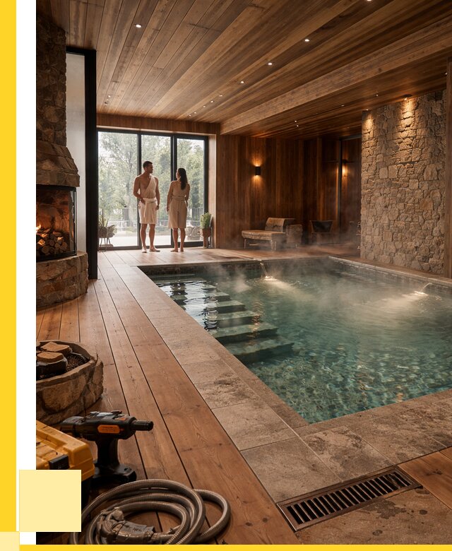 Проекты бань с бассейном под ключ в Пугачёве от 76200 р., ЭриданПгч