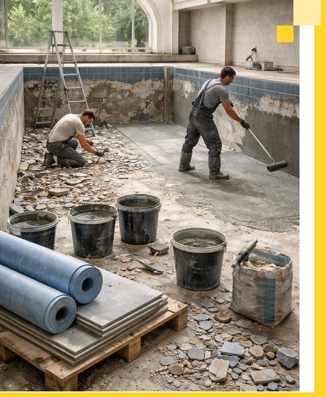 Реконструкция бассейнов в Пугачёве: ремонт, гидроизоляция