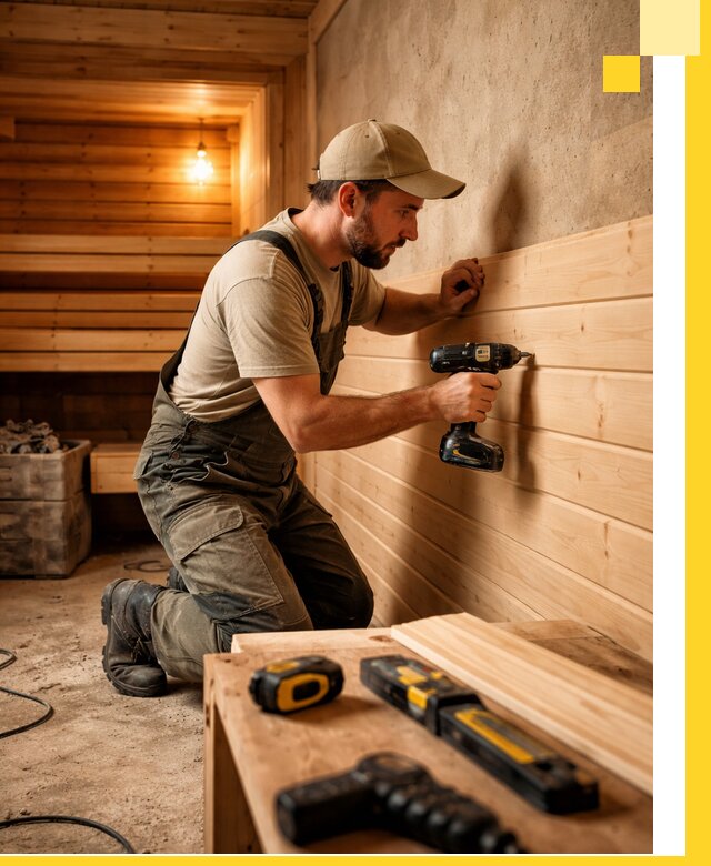 Профессиональная внутренняя отделка бани в Пугачёве под ключ