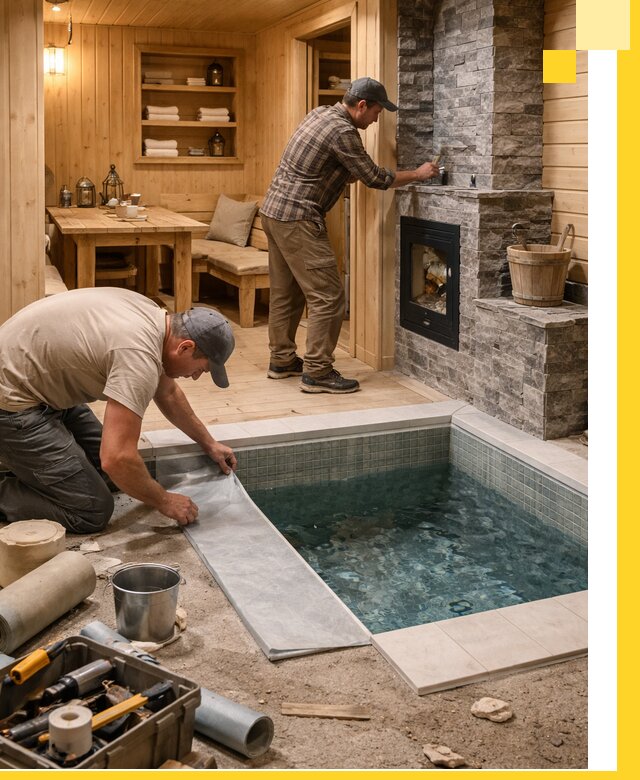 Строительство бань с комнатой отдыха под ключ в Пугачёве