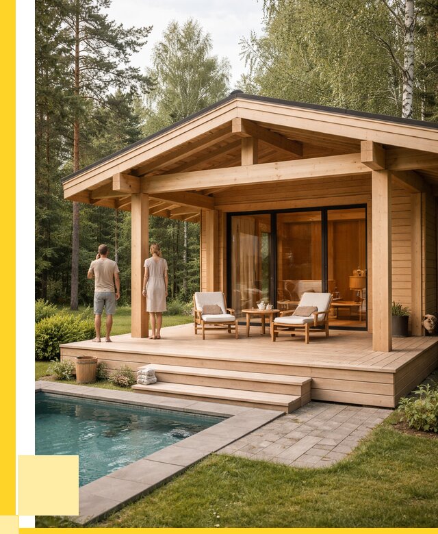 Бани с террасой под ключ в Пугачёве от 609600 р. | ЭриданПгч