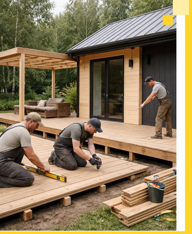 Строительство бань с террасой и бассейном под ключ в Пугачёве