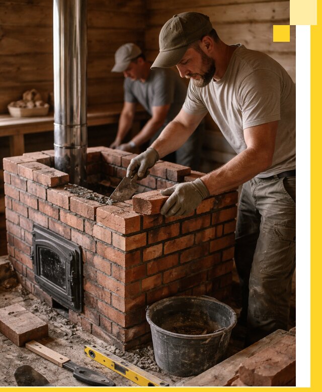 Кирпичные печи для бани под ключ в Пугачёве, проект и монтаж