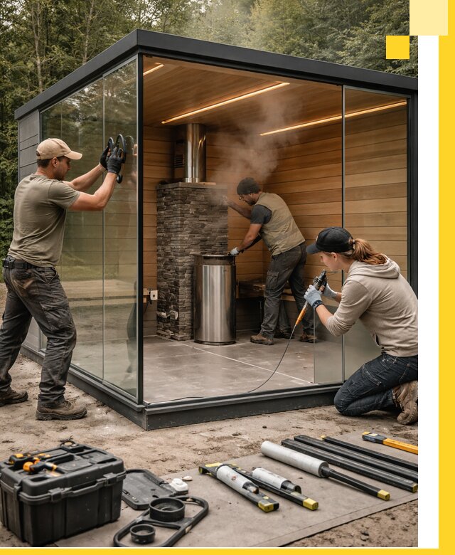 Проектирование и строительство стеклянных бань в Пугачёве