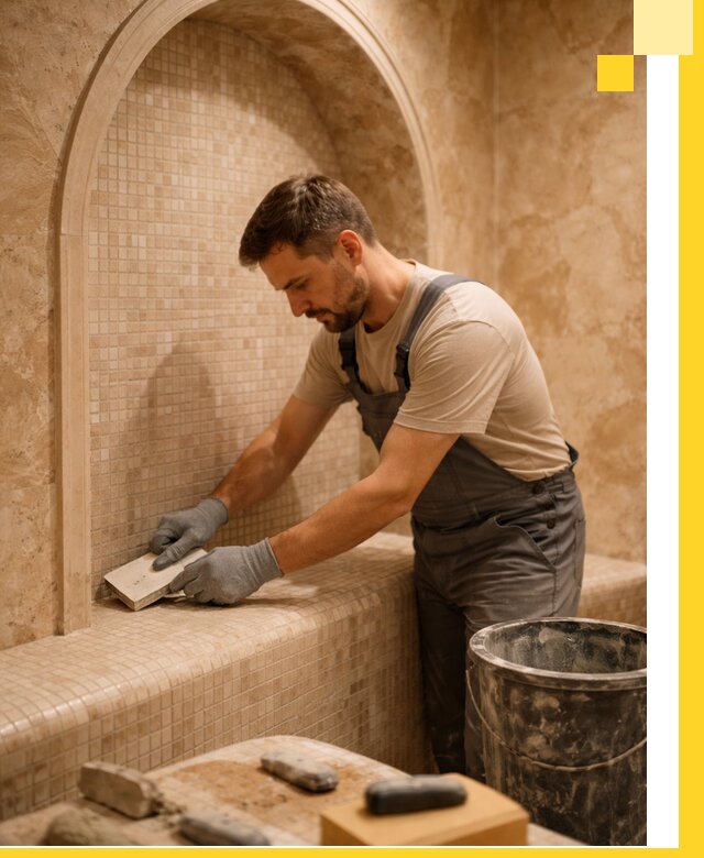 Профессиональная отделка хамамов с мозаикой под ключ в Пугачёве