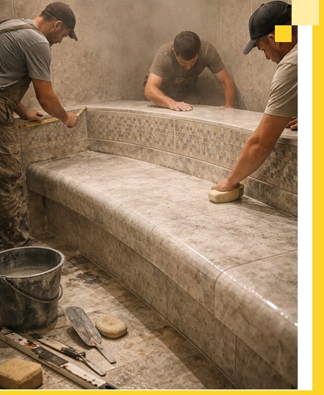 Изготовление и установка сидений для хамама в Пугачёве