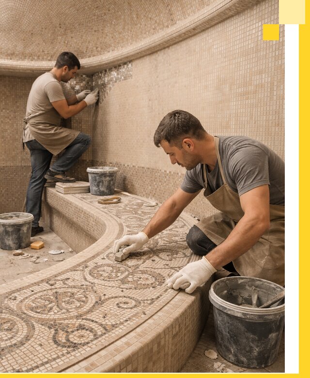 Плитка для хамама в Пугачёве, укладка, подбор и поставка